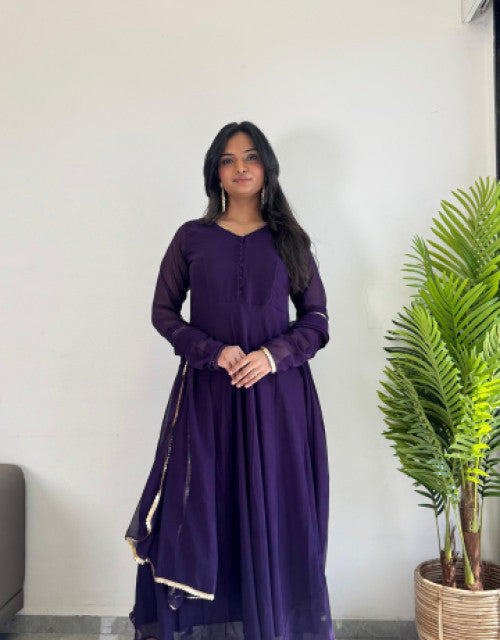 Dropdash girls clothing navy blue affordable party wear kurti India with long sleeves and gold trim