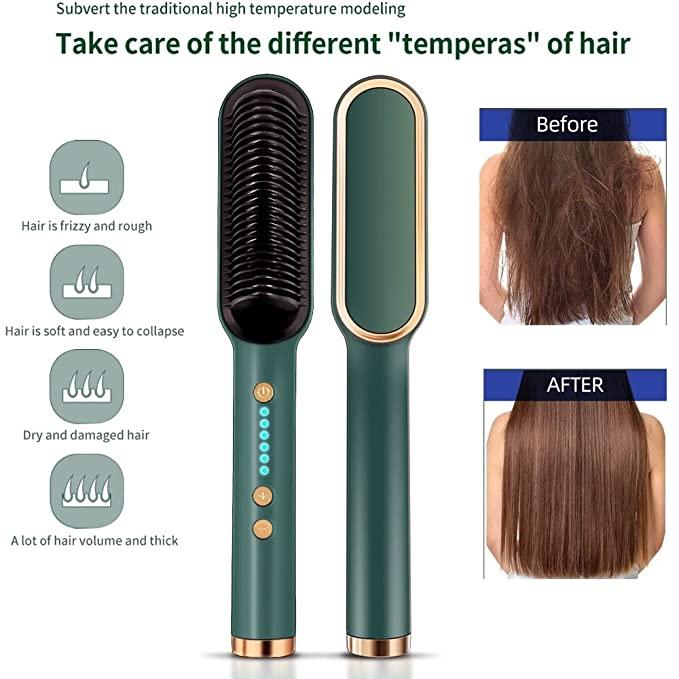 Best electric hair comb India with temperature control for smooth, frizz-free hair before and after results