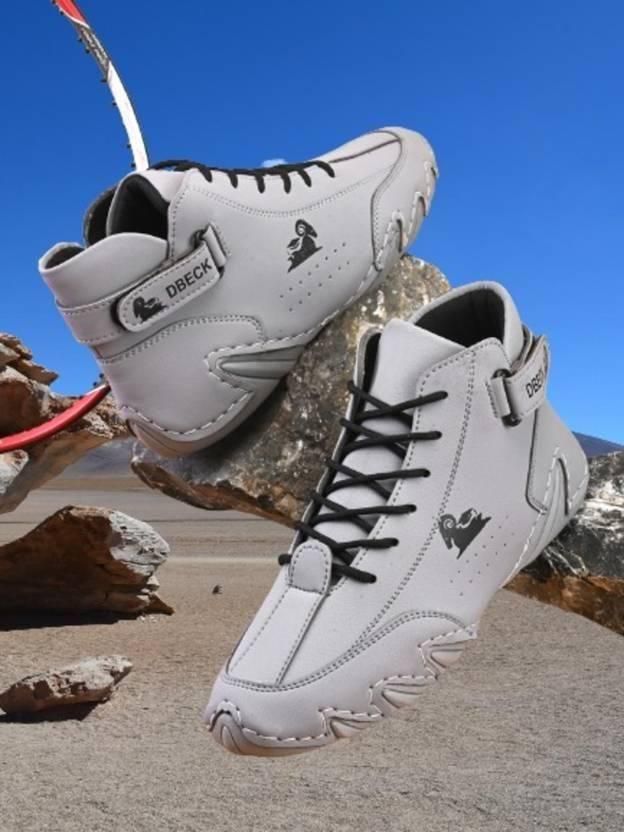 Quick Gadgets men's casual shoes in white with black laces and rugged sole design