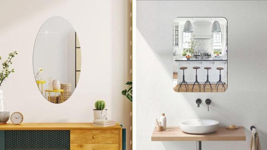 Modern makeup mirrors in stylish bathroom and bedroom setups perfect to buy designer mirrors online India