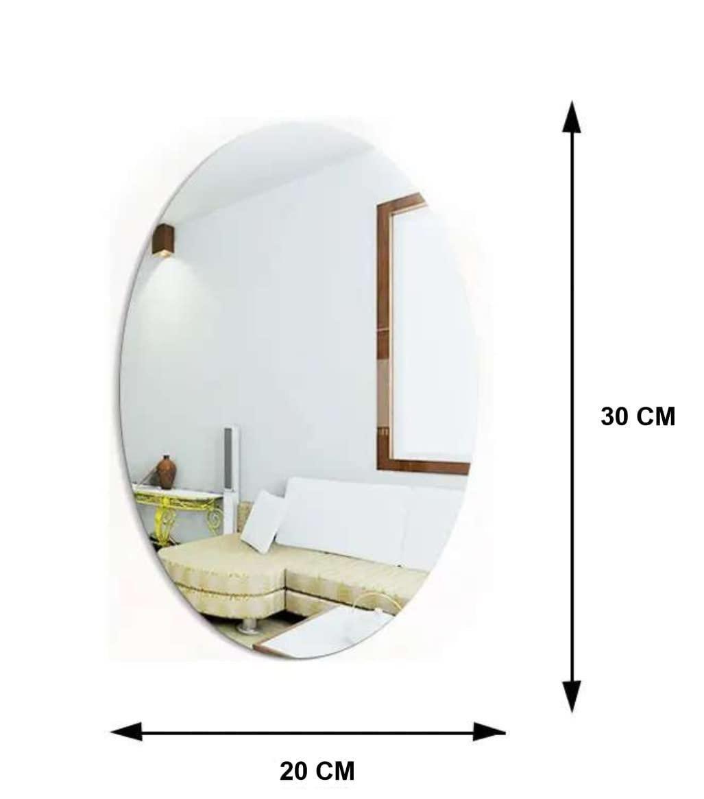Oval makeup mirror 20 by 30 cm reflecting living room scene buy designer mirrors online India