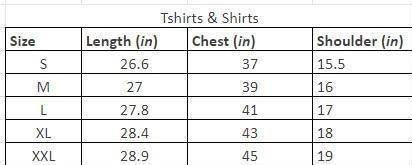 Cotton blend stripes t-shirt for men by QuickGadgets with size chart for chest length and shoulder