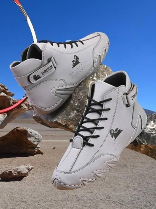 Quick Gadgets men's casual shoes in white with black laces and rugged sole design