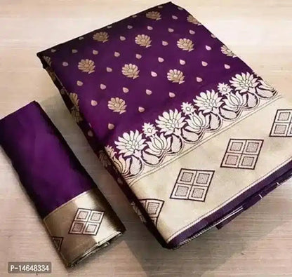 Purple and beige jacquard printed saree online with floral and geometric patterns for women