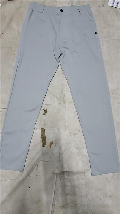 QuickGadgets light gray comfortable men's office wear pants with button closure and belt loops
