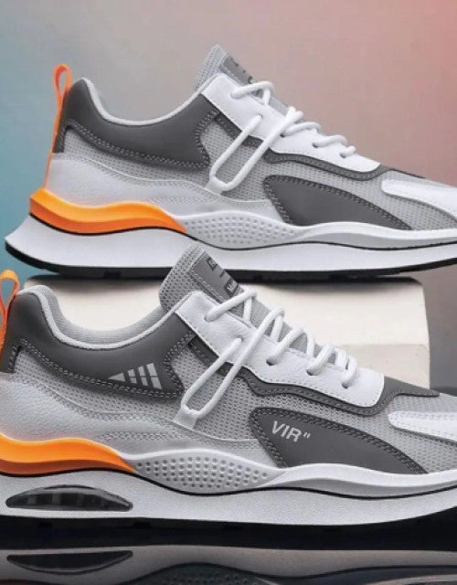 Dropdash men stylish casual shoes in white gray and orange with cushioned sole for comfort