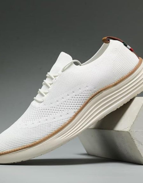 Dropdash men's white casual sneakers with knit upper and cushioned sole for everyday comfort