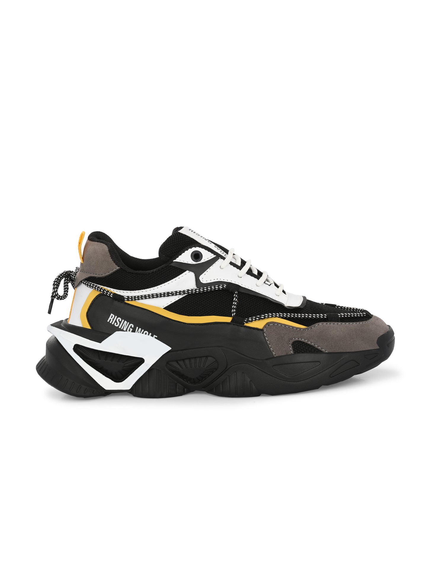 Black and gray men's formal shoes with yellow accents premium quality men's shoes
