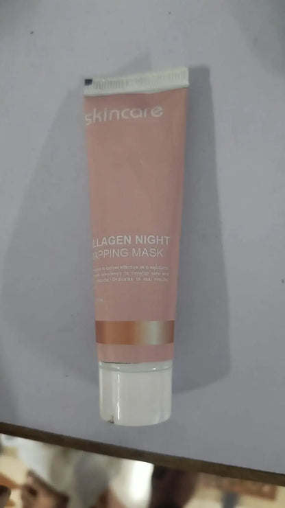 Tube of collagen night peeling mask for glowing skin Korean skincare affordable beauty routine